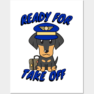 Funny Dachshund is a pilot Posters and Art